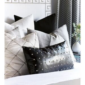 Barclay Butera by Eastern Accents Lagerfeldt Pillow | Onyx w/Nailhead Detail